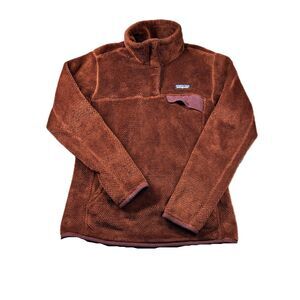 Patagonia Women Snap T Fleece Pullover Jacket Vtg 90s Y2K Chocolate Brown Medium